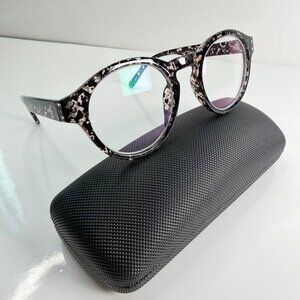 Lidonna of Italy Round Eyeglasses – Marble Acetate Frame – With Hard Case